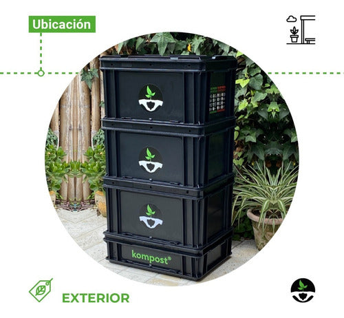 Kompost® Urban Compost Bin with Worms 60 L 1