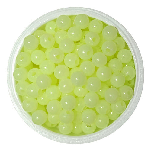 Entre Hilos y Cuentas 20gr Plastic Beads 8mm - Glow in the Dark 0