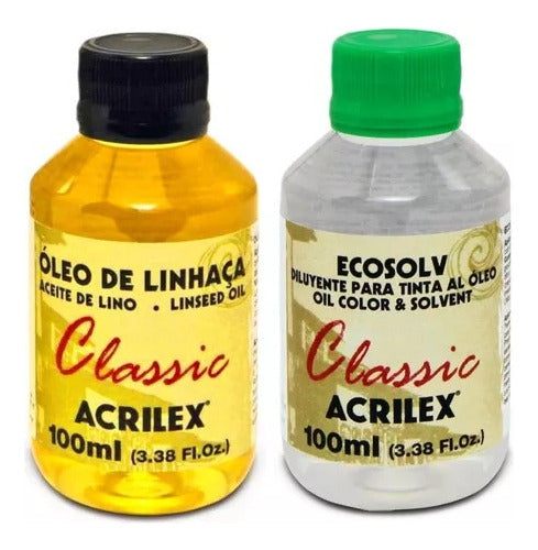 Kit Ecosolv/ Óleo De Linhaça 100ml - Acrilex 0