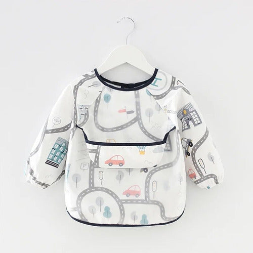 Quo Long Sleeve Feeding Bib with Various Designs 0