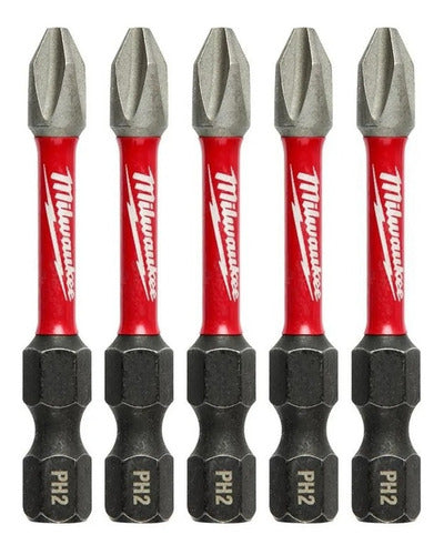 Milwaukee Shockwave 2" Impact Phillips #2 Power Bits (5 PK) - 48-32-4602 0