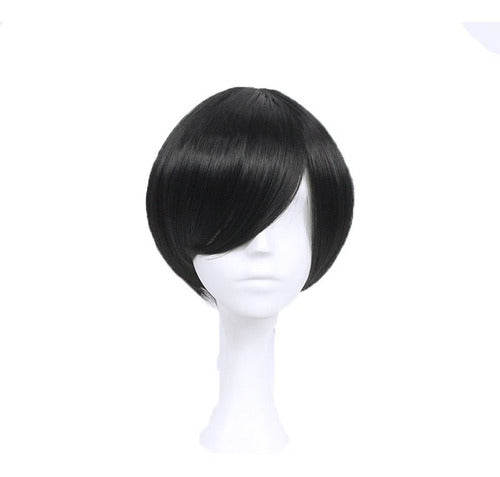 Pelucas Maribel Black Short Natural-Like Wig with Bangs for Cosplay & Drag 0