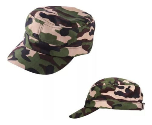 Camouflage Military Hat with Visor Party Costume 0