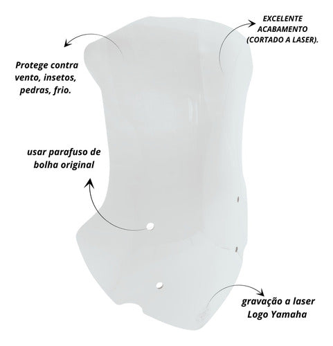 Bolha Parabrisa Moto Tenere 250 Alta Alongada 4mm  Cristal 2