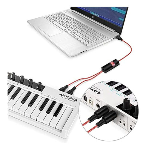 TNP Midi A USB Cable Interface Converter - IN OUT Midi Cable 3