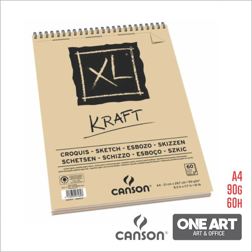 Canson XL Kraft Drawing Pad A4 90g 60 Sheets 1