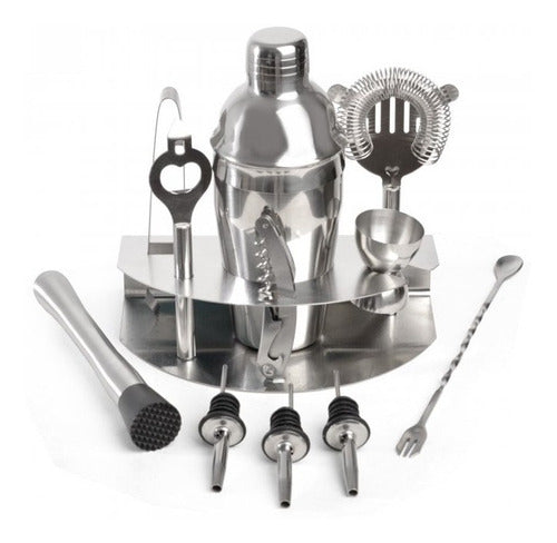 La Vidriera Regalos Ideal Barman Set 12 Pieces Stainless Steel Shaker Base 0