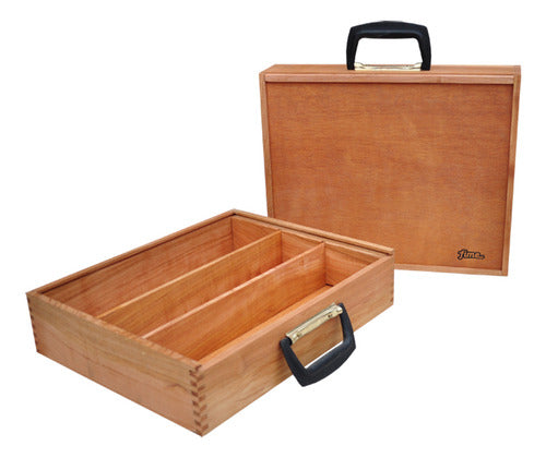 Fime Painter's Wooden Box with Sliding Lid 0
