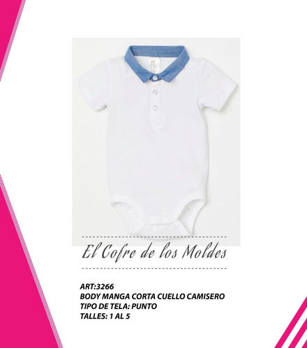 El Cofre de los Moldes Digital Baby Body Shirt Collar Mold, Complete Size Pack 1 to 5 0