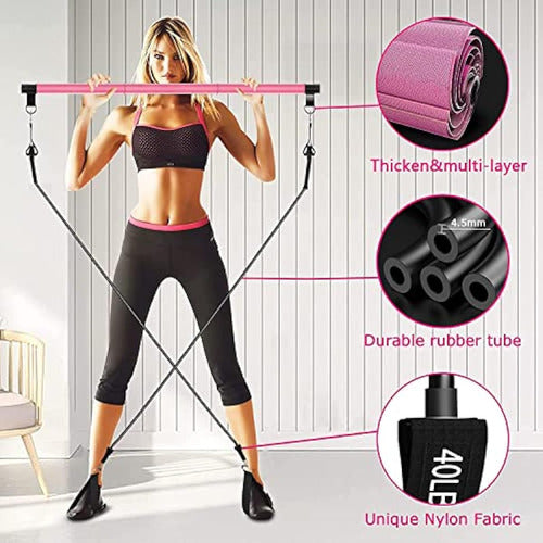 Kit De Barra De Pilates Con Bandas De Resistencia 2