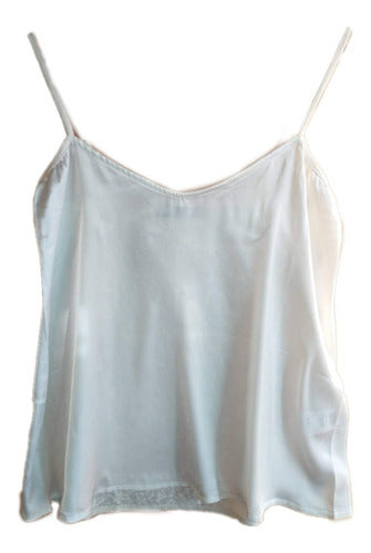 Women's Tank Top | Satin Blouse with Cotton Linen | Cotton 2