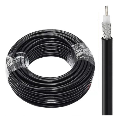 Trysnet 100 Mts Cable Coaxial RG6 Assembled with RG6 Connectors 4