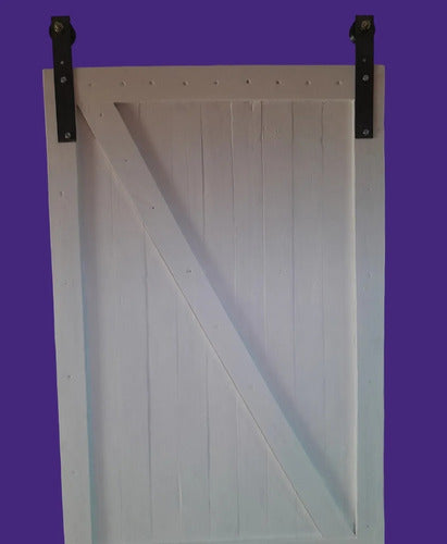 Recycled Pallet Barn Door Kit 2.10 x 0.70 Painted White 1