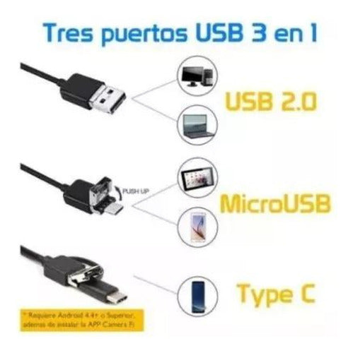 Boroscopio Camara Inspeccion Usb Endoscopio Celular 10metros 3