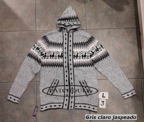 Handmade Alpaca Wool Hooded Sweater Jacket L (Large) 3