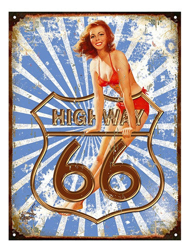 Vintage Retro Route 66 Metal Sign M318 1