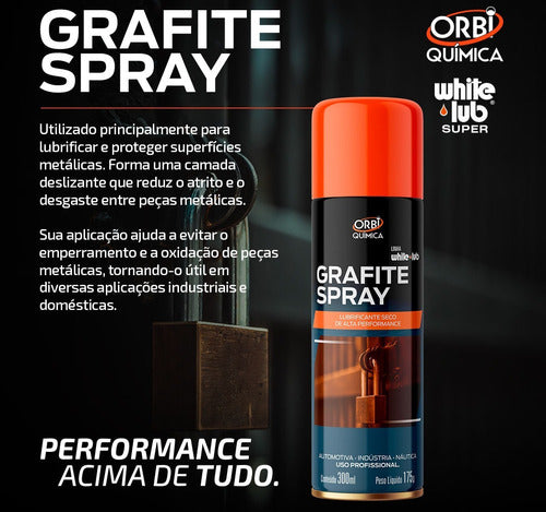 5 Lubrificante Seco De Alta Performance Grafite Spray 300ml 2