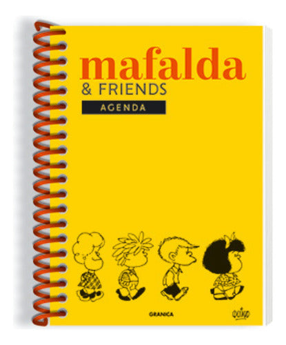 Mafalda Friends Yellow 11x15.5 cm Perpetual Spiral-bound Planner - Mafalda Agenda Perpetua Anillada Friends Amarilla 11X15.5 Cm
