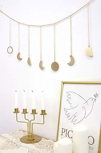 Mkono Moon Phase Garland with Chains Boho Gold 3