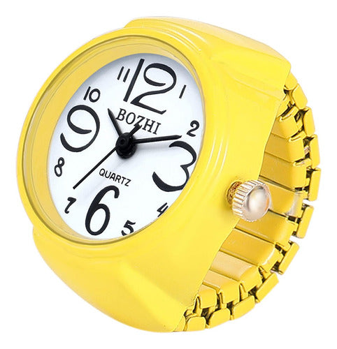 Anillo Reloj Unisex Amarillo Agua Resistente Para Hombres 0