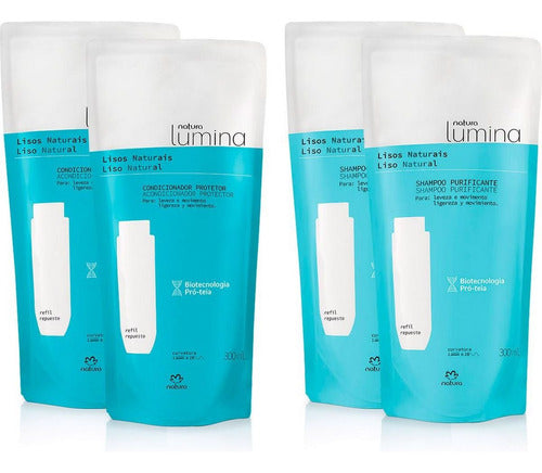 Natura Kit Lumina Smooth Hair Replacements X4 Shampoo & Conditioner 0