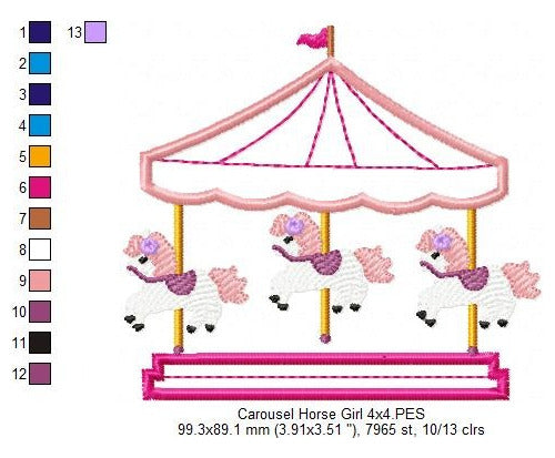 Elma Matrizes Embroidery Machine Matrix Carousel Girl 2705 3