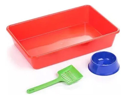 SHOPFINITY Medium Sanitary Tray + Water Dispenser + Cleaning Scoop for Pets 0