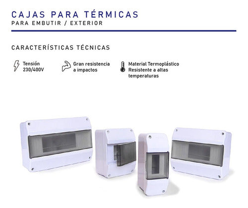 Caja Para Térmicas Embutir Exterior 1 / 2 Modulos 4