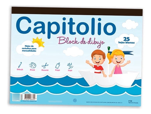 Capitolio Block De Dibujo Hojas Blancas 22x29.5 N5 25 Hojas 0