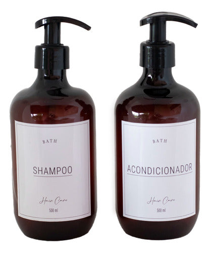 Frascos De Plastico 500ml Shampoo Y Acondicionador 0