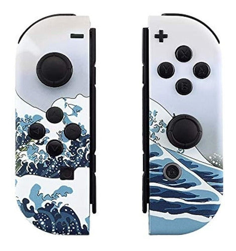 eXtremeRate Joycon Controller Shell With Great Wave Design 0