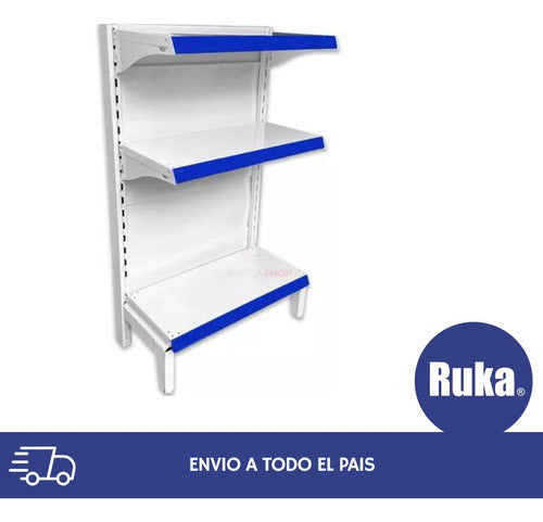 RUKA METAL Gondola Puntera Esquinero Minimarket 1,20mts Alto 1