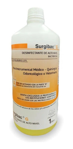 Desinfectante Surgibac G Glutaraldehido 2,5% 1lt + Activador 0