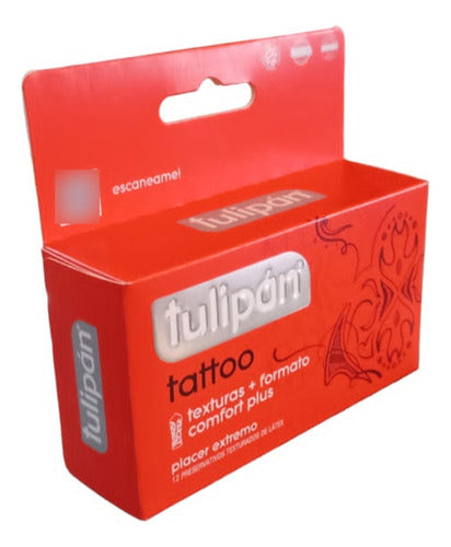 Tulipán Tattoo Condoms X 12 - Discreet 2