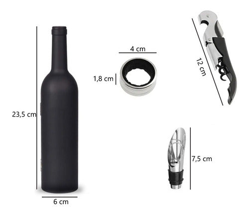 La Vidriera Regalos Set X3 Accesorios Vino Con Estuche Botella Imantada Regalo 1