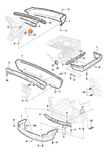 Exployer Rear Bumper Guide Left Corsa Classic 2010 1