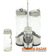 Crystal Rock Oil and Vinegar Dispenser Set with Salt and Pepper Shakers 2