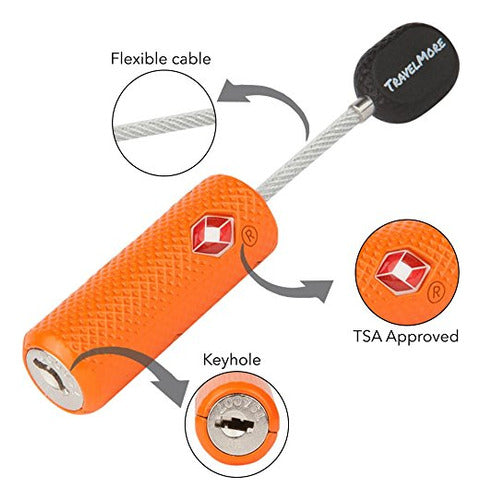 TravelMore TSA Approved Luggage Lock – Orange 1