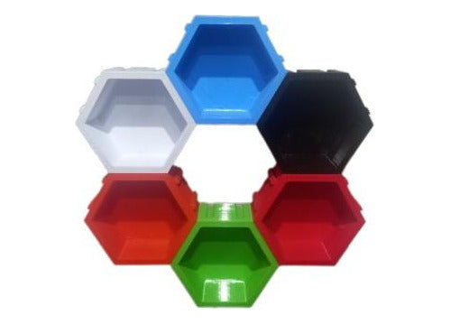 Set of 6 Hexagonal 3D Printed Shelves 0