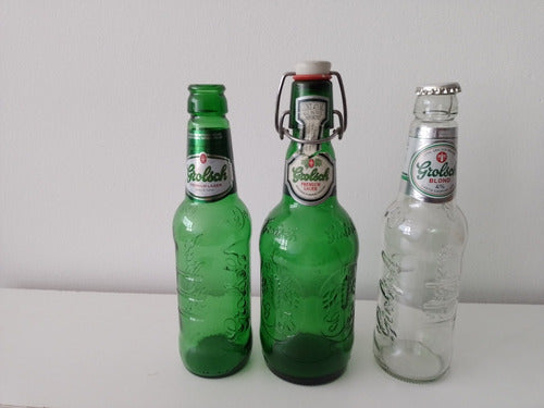 Lote De Tres Botellas Grolsch Premium Lager 330 Y 473 T/herm 0