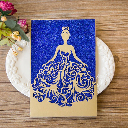 38 Laser Cut Wedding Quinceañera Invitation Cards with Envelopes 1
