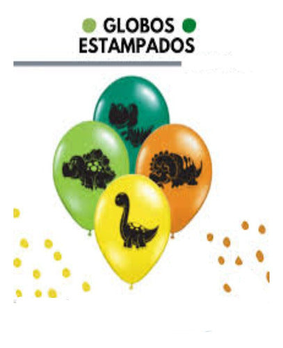 Tienda de Fiesta 10 Latex Balloons Printed Dinosaurs 12'' 1