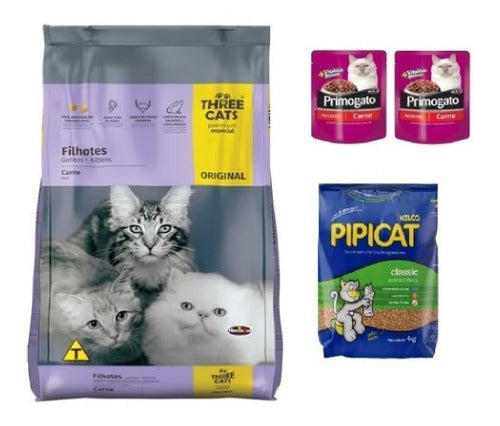 Three Cats Original Gatitos 15k+4k Sanitario+2 Sachet+envio 0