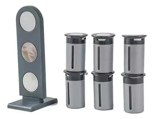 Generic Magnetic Spice Jars Set of 6 with Vertical Silver Base 1