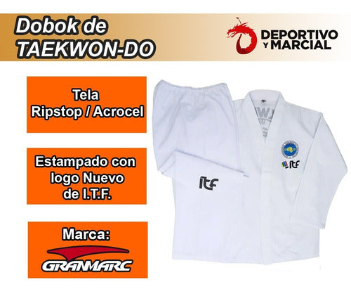 Gran Marc Taekwondo Dobok Uniform ITF Logo New for Kids T/0 to 2 1