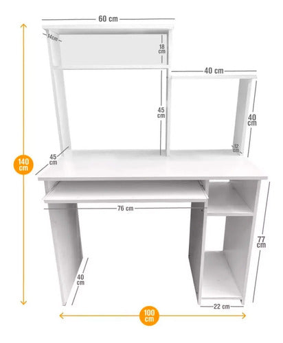 Diseños Modernos S.A. Combo PC Desk + Cube Bookcase 5 Shelves 180x90 2