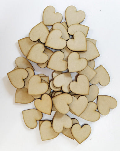 50 Hearts 4cm Fibrofacil MDF for Painting and Decorating Wood 1