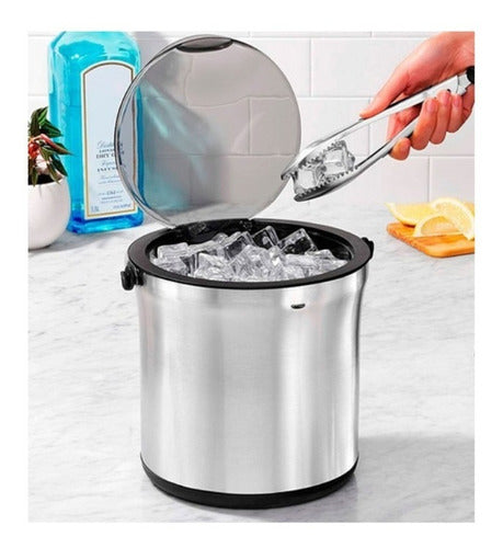 OXO Stainless Steel Ice Bucket with Tongs 3