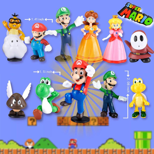 Hionwudo Super Mario Bros Action Figure Set - 18pcs Toys 1