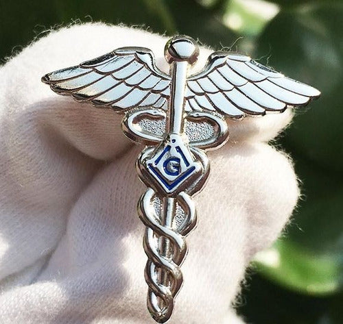 Pin Maçonaria Broche Medico Medicina Esquadro Compasso Prate 0